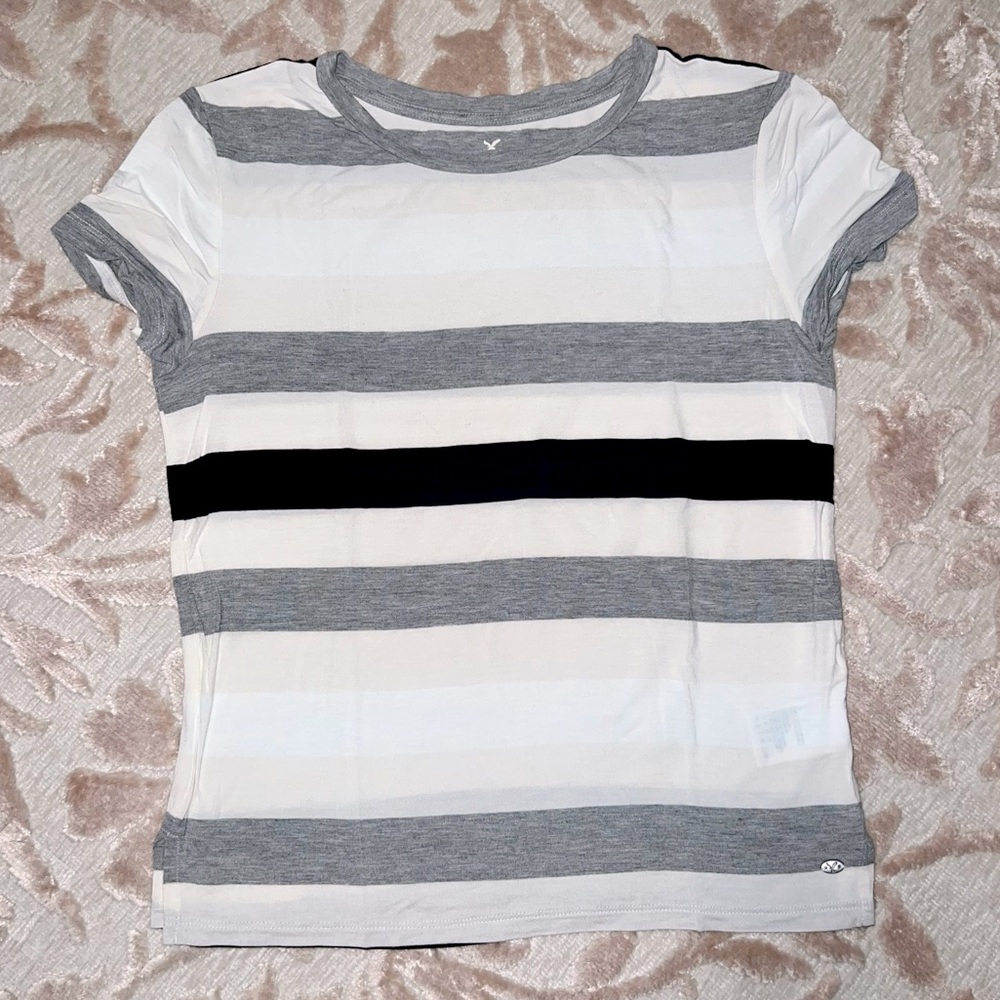 American Eagle Striped Short Sleeve Soft & Sexy T-Shirt